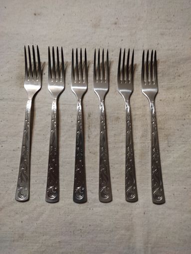 Вилки СССР, десертные, комплект 6 шт., нержавейка. См. описание.