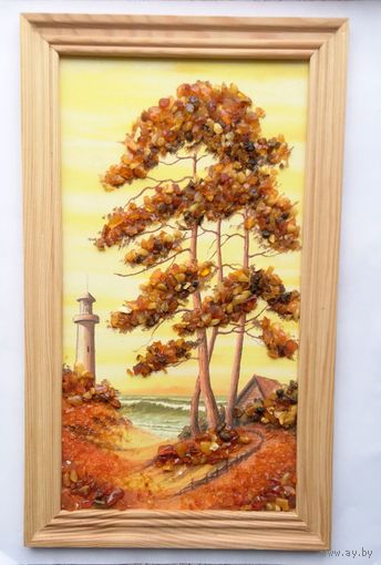 Картина из янтаря (164 х 273 по рамке) новая