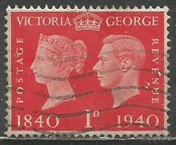 Британия. 100 лет почтовым маркам. 1940г. Mi#216.