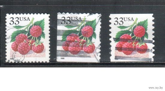 США-1999 (Мих.3110I BA+BI+BL) , гаш., Стандарт, Ягоды , 3 зубцовки