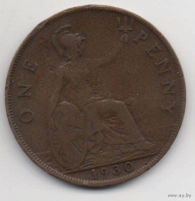 1 пенни 1930 Великобритания король Георг V