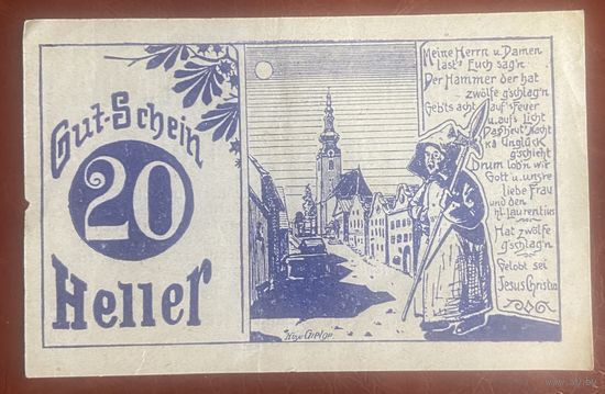 Нотгельды Австрия Грамаштеттен 20 геллеров 1920 год