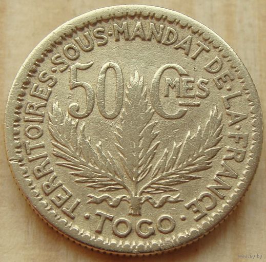 Того.  50 сантимов 1924 год  KM#1  Тираж: 3.691.273 шт