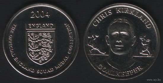Official England Squad. Goalkeeper. Chris Kirkland -- 2004 England - The Official England Squad Medal Collection (f0