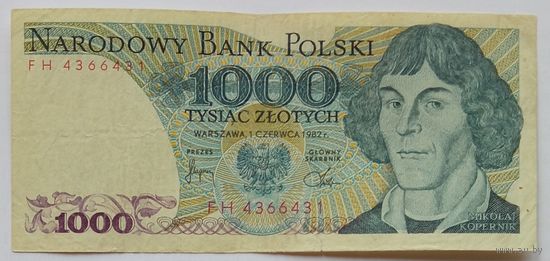 Польша 1000 Злотых 1982 Серия -FH-, XF, 423