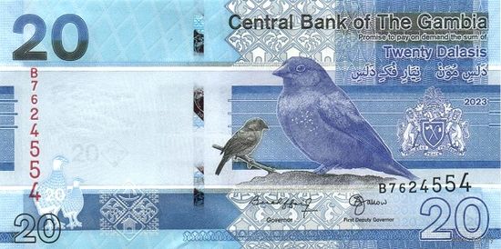 Гамбия 20 даласи образца 2023 года UNC pw39
