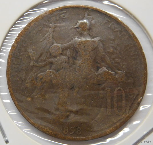 Франция 10 сантимов 1898 г