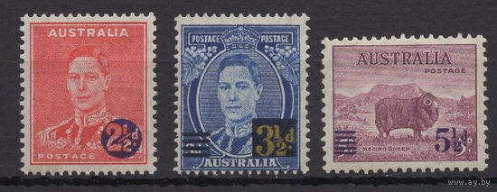 Австралия 1941 ** серия 3 марки с надпечатками, Британские колонии