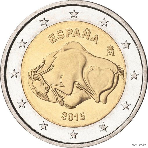 2 евро Испания 2015 Пещера Альтамира UNC из ролла