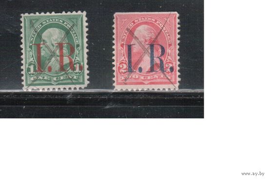 США-1898(Скотт. R154-R155) , гаш., REVENUE, Налоговые марки,Президенты, Вашингтон, Надп.