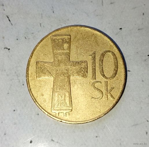 10 крон 1993 года Словакия. Словацкая Республика. Родная патина!