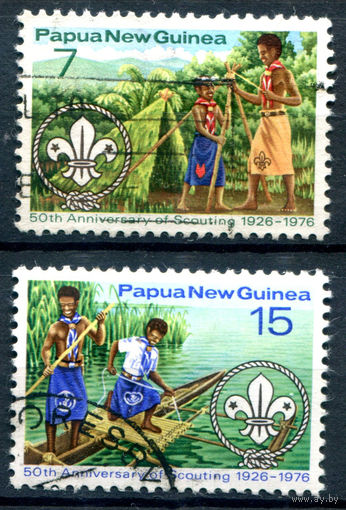Папуа Новая Гвинея - 1976г. - скаутское движение - 2 марки - полная серия, гашёные [Mi 310-311]. #3-WB-100-A-1