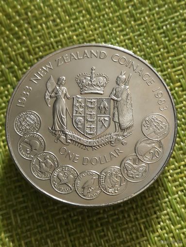 Новая Зеландия 1 доллар 1983 г.( 50 лет Ново-Зеландским монетам )