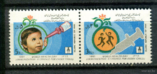 Иран  - 1987г. - Всемирный день здоровья - 2 марки - полная серия, MNH [Mi 2209-2210]. #O-Se-Z-1-9
