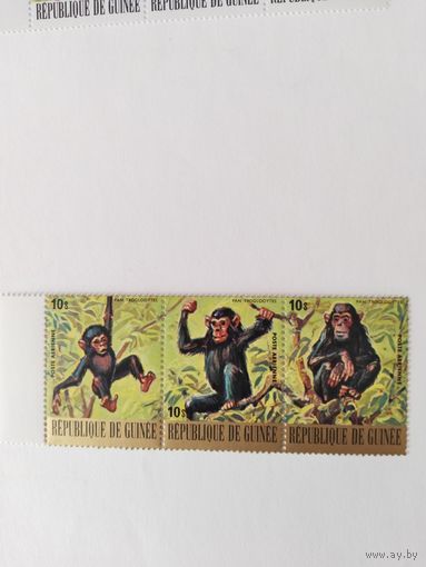 Гвинея  1977 3м сцепка  дикие животные