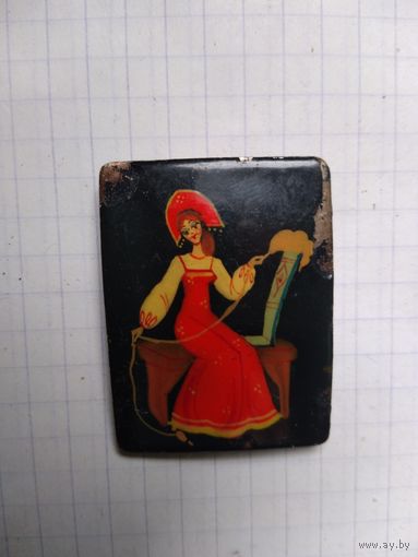 Редкая старинная брошь СССР Эмаль