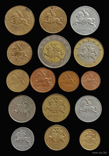 16 МОНЕТ ЛИТВЫ 1-я и 2-я РЕСПУБЛИКИ (1925 - 2009 г.г.)