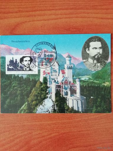 ФРГ 1986 Карт максимум марки "100 лет со дня смерти короля Баварии Людвиг II" Mi.1281