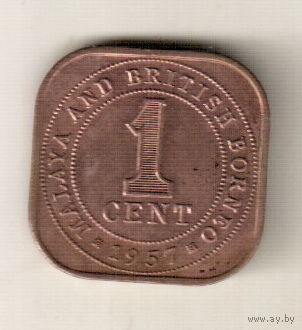 Малайя и Британское Борнео 1 цент 1957
