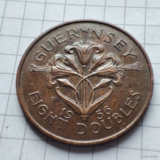 8 дублей Гернси 1956 года . Тираж 500,000 экз.