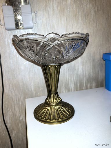 Хрустальная ваза Фруктовница на ножке