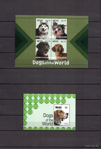 Невис 2011 Фауна домашние собаки - 1 лист + 1 блок MNH**