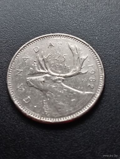 Канада 25 центов 1982 г.