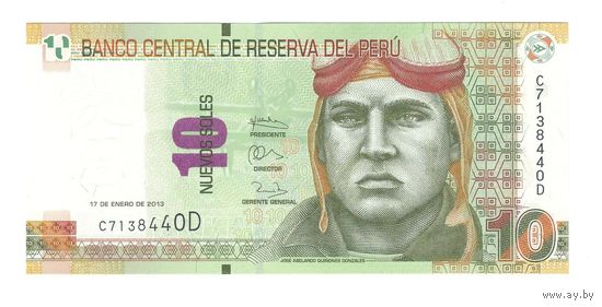 Перу 10 солей 2013 года. Тип Р-187а. Состояние UNC!