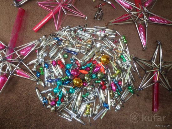 Елочные игрушки. Стеклярус. ЦЕНА ЗА ВСЁ.