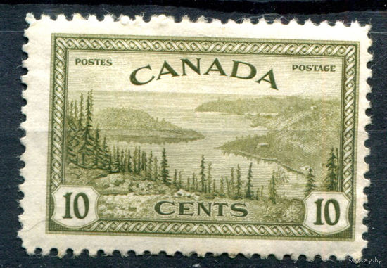 Британские колонии - Канада - 1946г. - ландшафты, виды, 10 с - 1 марка - MH, есть небольшое тонкое место в центре [Mi 236]. #3-WB-100-A-1