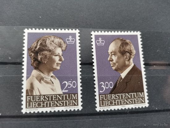 Лихтенштейн 1983г.Принц Франц Иосиф II, 1906-1989 и принцесса Джина, 1921-1989.Mi 828-829 (9,50 е)полная серия ** Распродажа только  5  дней!!!