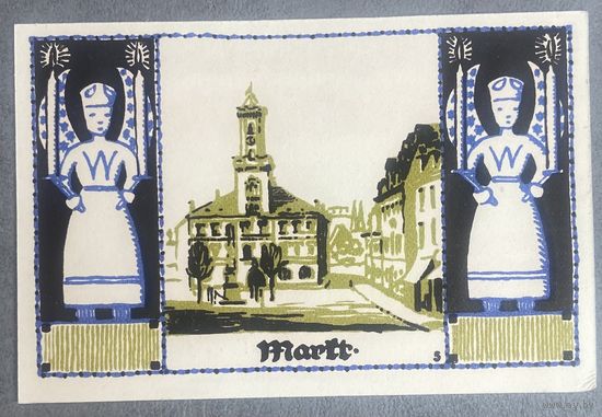 Нотгельд 50 пфеннигов 1921 год. Шнеберг. Веймарская республика