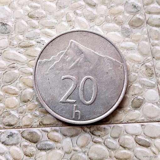 20 геллеров 1993 года Словакия. Словацкая Республика. Красивая монета!