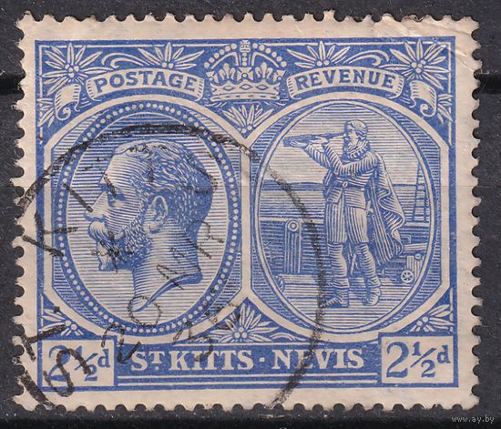 178.BrK. Великобритания. Колонии. Сент Китс и Невис. Георг V. 1922 г. 2 1/2d. Mi.#43a.