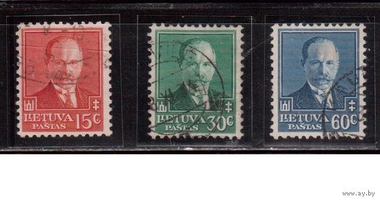 Литва-1934 (Мих.391-393)   гаш.  , Личности, Президент Сметона(1)