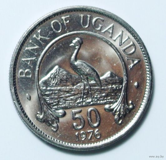 Уганда 50 центов 1976 год, aUNC