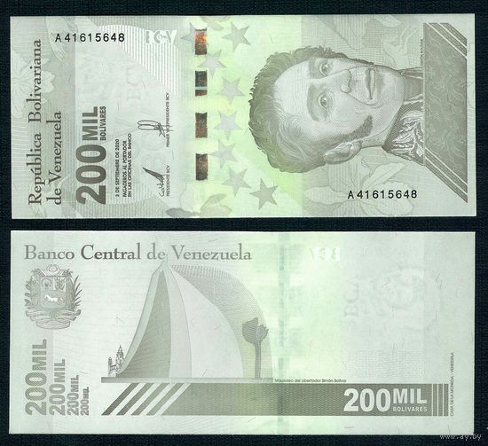 Венесуэла 200000 боливар 2020 год, UNC