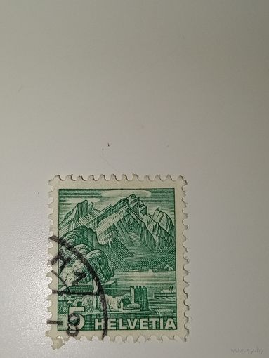Марка Швейцария 1936 год "Пейзажи" или "Достопримечательности",