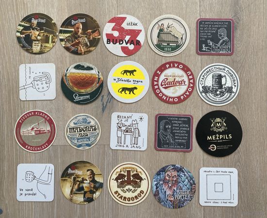Подставки под пиво. Бирдекель. Коллекция, 20 штук.