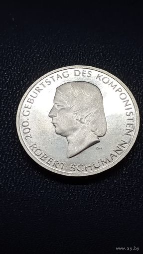 Германия 10 евро 2010г 200-летие со дня рождения Роберта Шумана