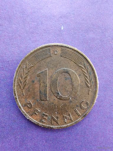 Германия ФРГ 10 пфеннигов 1979 D