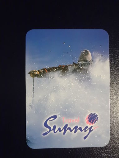 Календарик 2002 г.  Санни Трэвел. Горнолыжник.