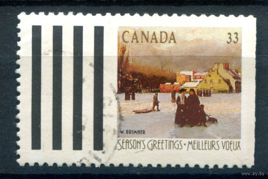 Канада - 1989г. - Рождество, картины, 33 с - 1 марка - гашёная [Mi 1153]. #3-WB-96-B-1