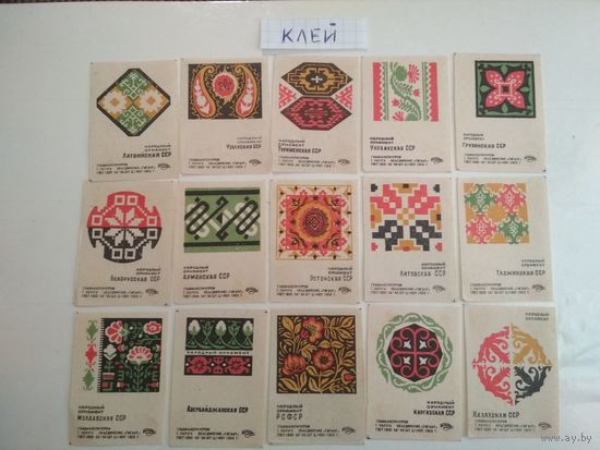 Спичечные этикетки ф.Гигант. Народный орнамент. 1970 год