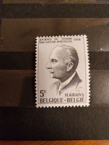 1974 Бельгия чистая без клея без дыр день письма генеральный директор Всемирного почтового союза Хуберт Кранс выпускалась одиночкой (3-12)