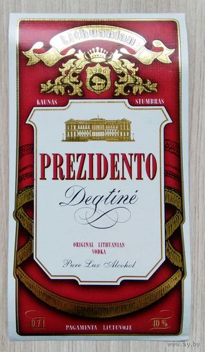 Этикетка. Водка. Литва.- 1996 - 2006 .0970