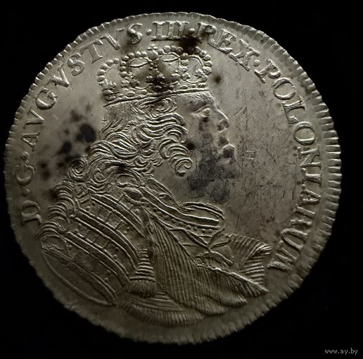 18 Грошей. 1754 г.  ОРТ.  Август III. Серебро.