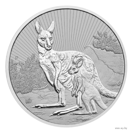 Монета Австралия 2023г. Кенгуру серия Мать и дитя, Следующее поколение, Серебро 2 унции 9999