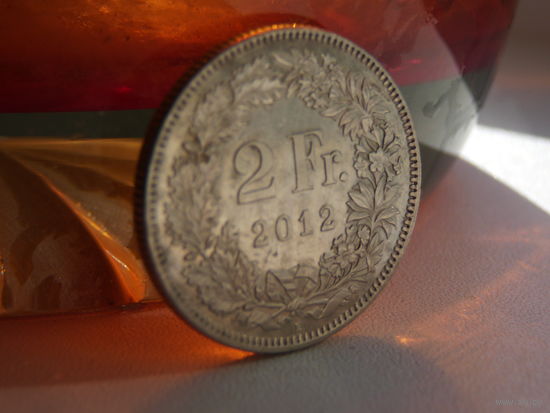 Швейцария 2 франка 2012 года Штемпельный блеск