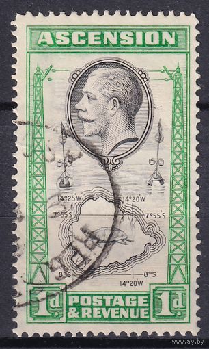 146.BrK. Великобритания. Колонии. Асенсьон. Георг V. Местные мотивы. 1934 г. 1d. Mi.#23.